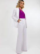 Kate & Pippa Palermo Wide Leg Trousers In White-Nicola Ross
