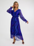 Kate & Pippa Portofino Silk Midi Dress In Blue-Kate & Pippa