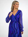 Kate & Pippa Portofino Silk Midi Dress In Blue-Kate & Pippa