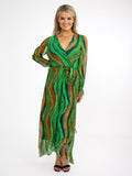 Kate & Pippa Portofino Silk Midi Dress In Green-Kate & Pippa