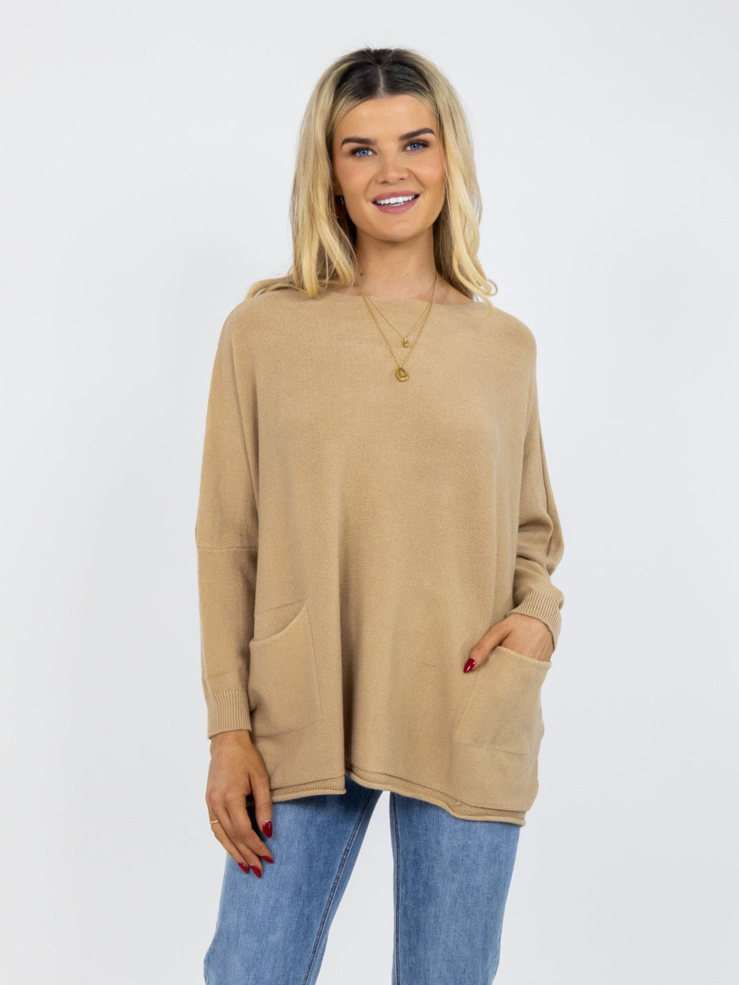 Kate & Pippa Roma Knit Jumper In Biscuit-Kate & Pippa