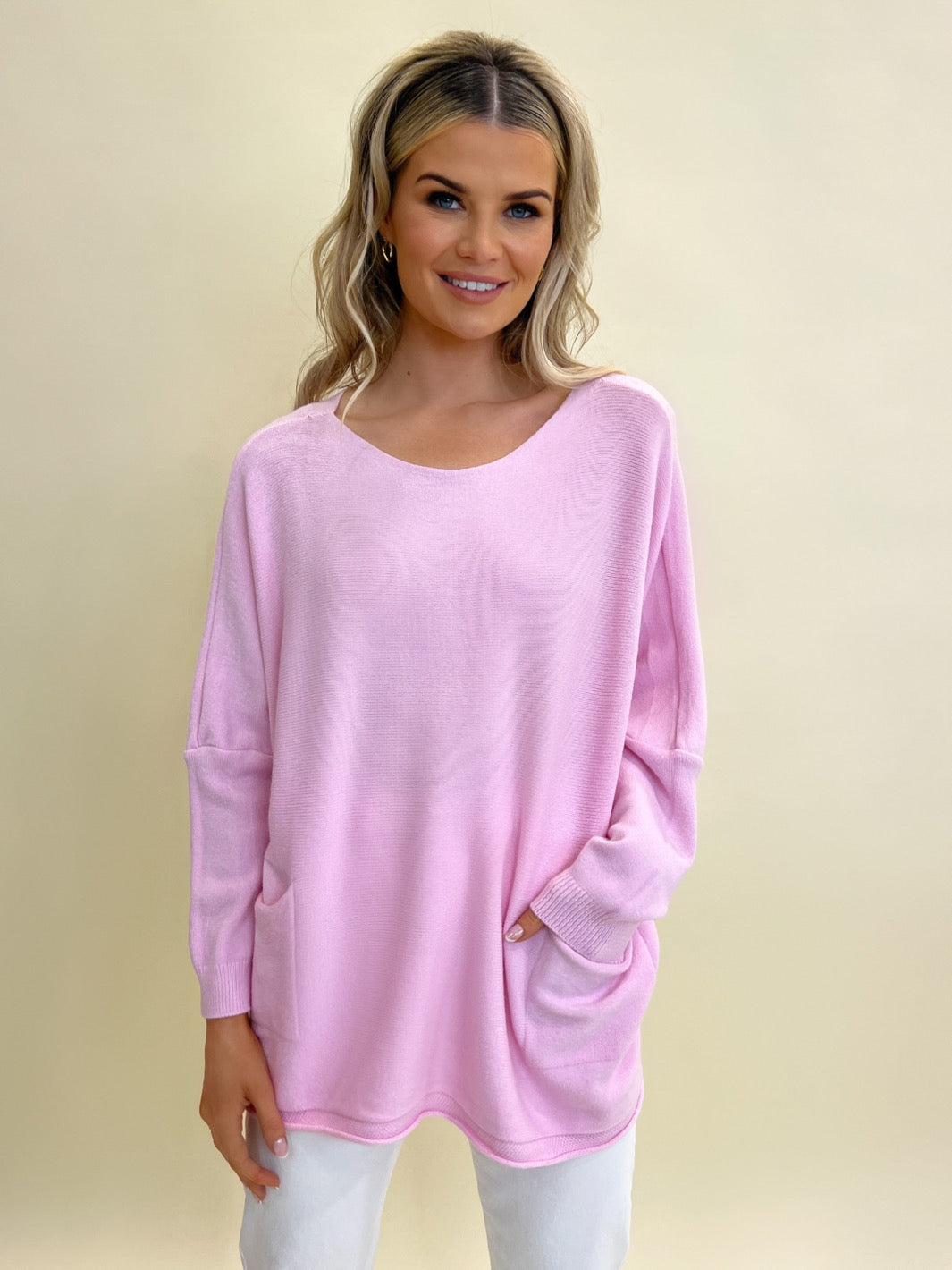 Kate & Pippa Roma Knit Jumper In Ice Pink-Kate & Pippa