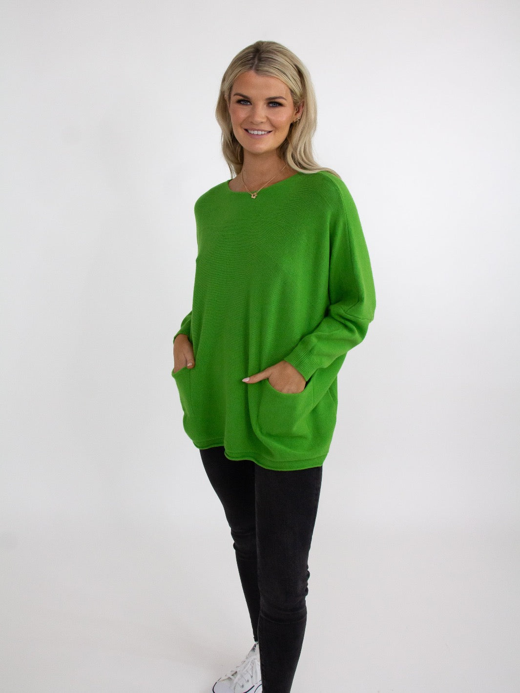 Kate & Pippa Roma Knit Jumper In Lime Green-Kate & Pippa