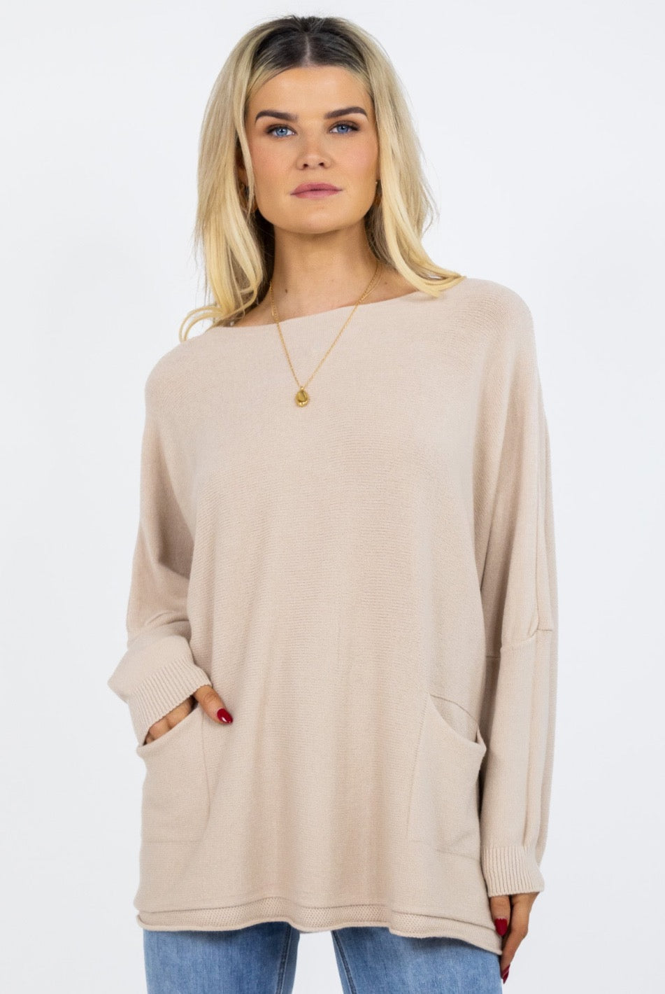 Kate & Pippa Roma Knit Jumper In Sand-Kate & Pippa