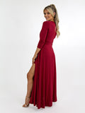 Kate & Pippa Sophia Maxi Dress In Burgundy Sparkle-Kate & Pippa