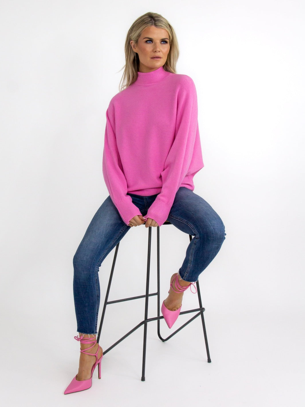 Kate & Pippa Verona Knit Jumper In Candy Pink-Kate & Pippa