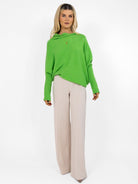 Kate & Pippa Windsor Knit Jumper In Lime Green-Kate & Pippa